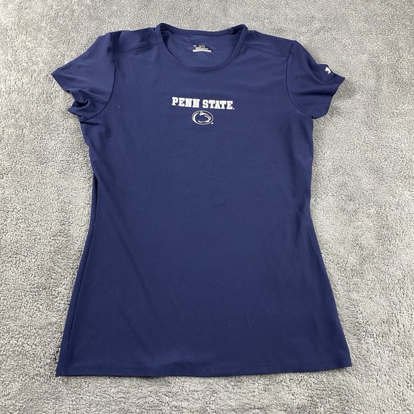 Under Amour Penn State Nittany Lion T-Shirt Womens Small Blue Heatgear - Picture 1 of 14